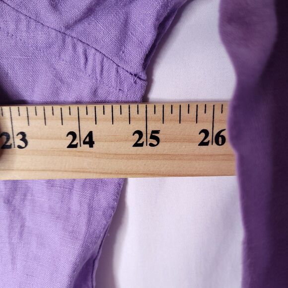 Lauren Ralph Lauren Linen Shirt Womens XL Lilac Minimalist Preppy - Picture 7 of 10